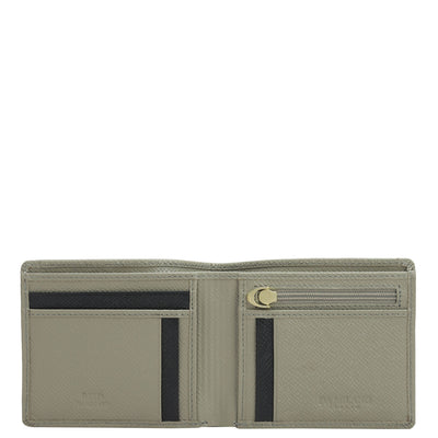 Stone Grey Bifold Leather Mens Wallet