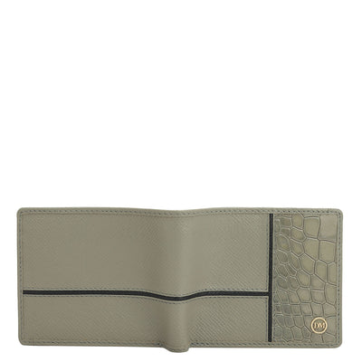 Stone Grey Bifold Leather Mens Wallet