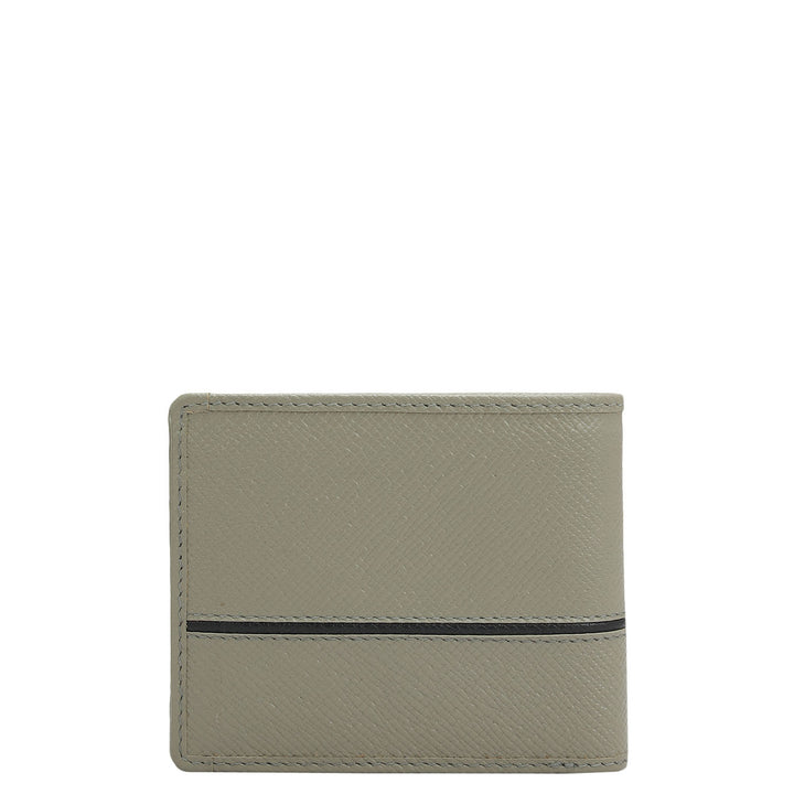 Stone Grey Bifold Leather Mens Wallet
