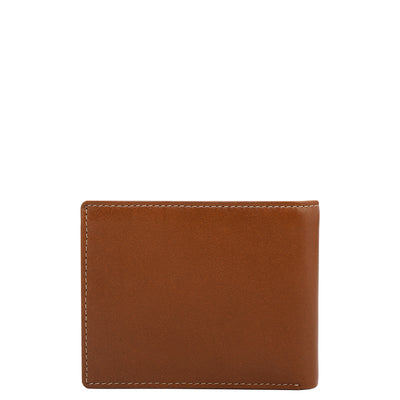 Cognac & Green Bifold Leather Mens Wallet
