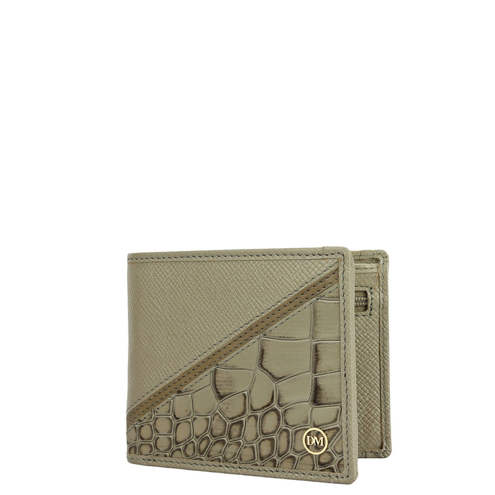 Stone Grey Bifold Leather Mens Wallet