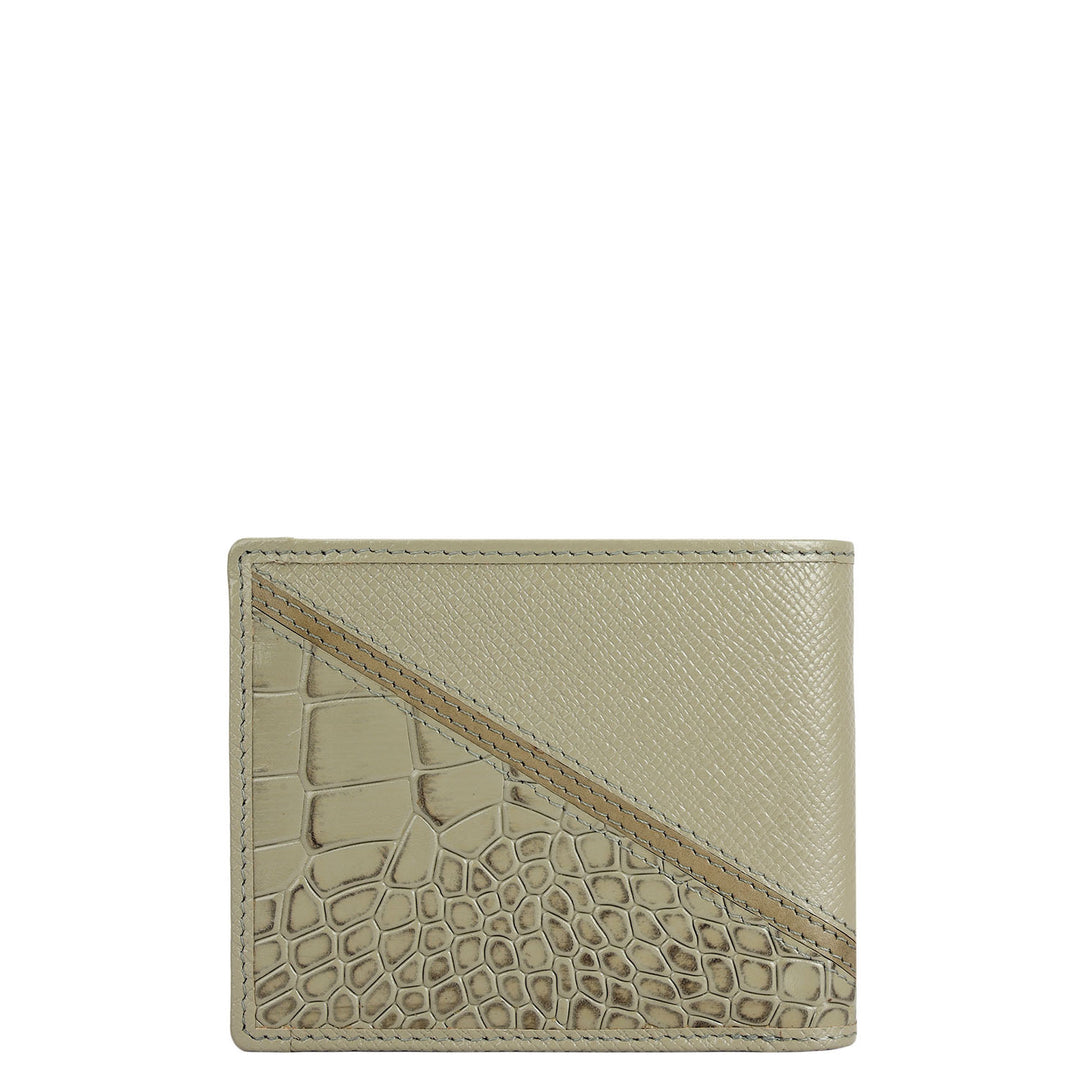 Stone Grey Bifold Leather Mens Wallet