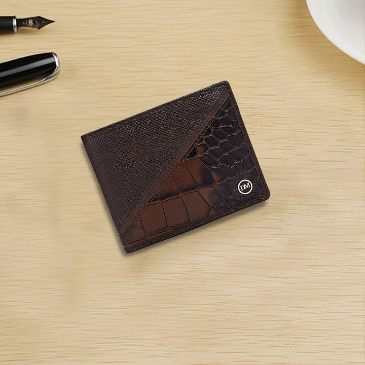 Walnut Bifold Leather Mens Wallet