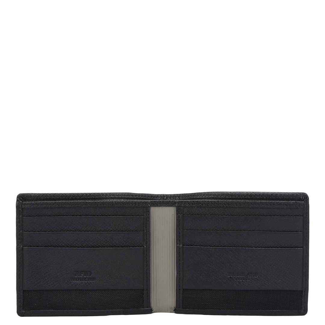 Black Bifold Leather Mens Wallet