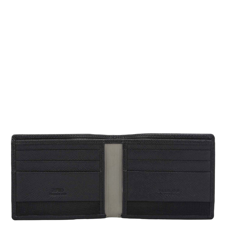 Black Bifold Leather Mens Wallet