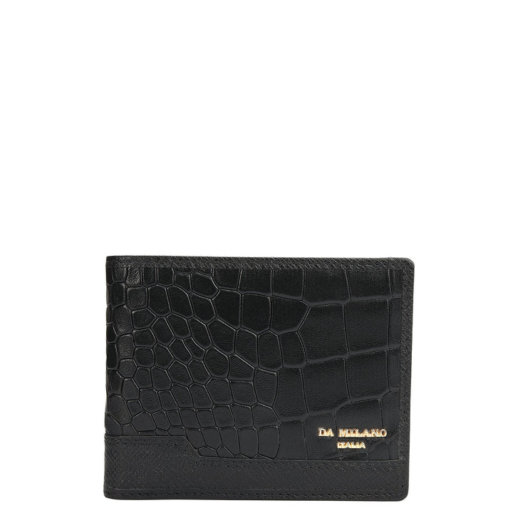 Black Bifold Leather Mens Wallet