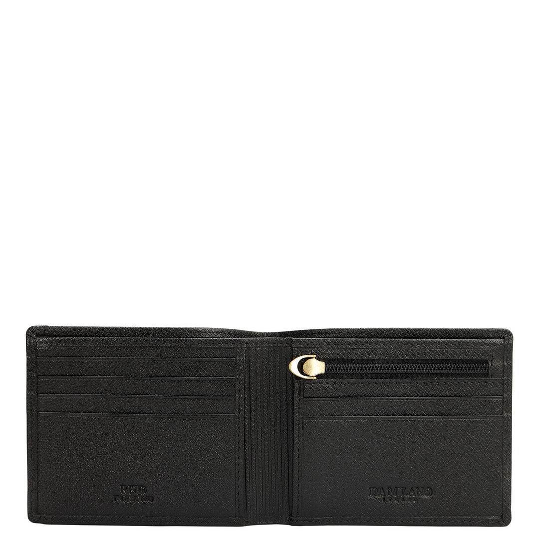 Black Bifold Leather Mens Wallet