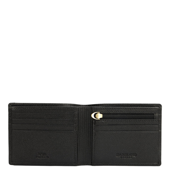 Black Bifold Leather Mens Wallet