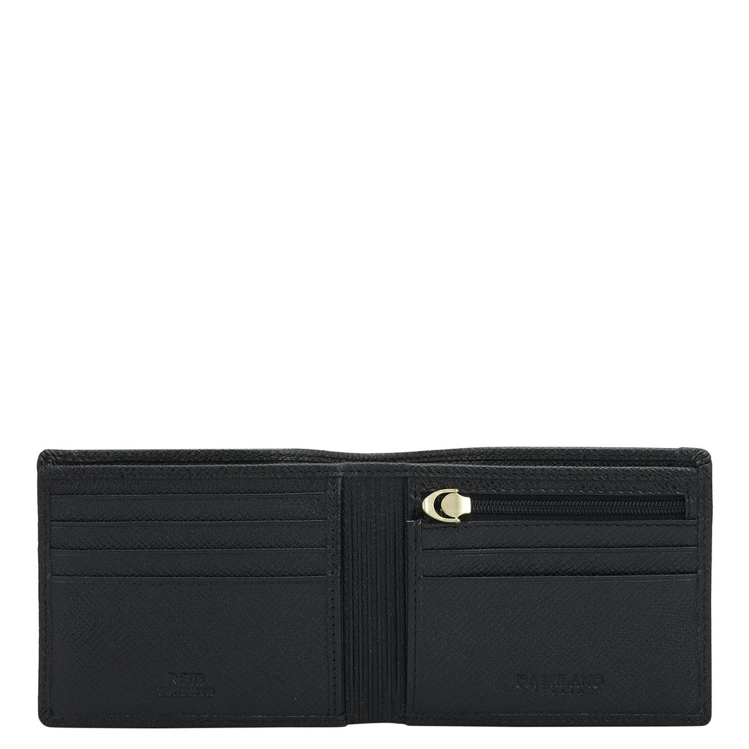 Black Bifold Leather Mens Wallet