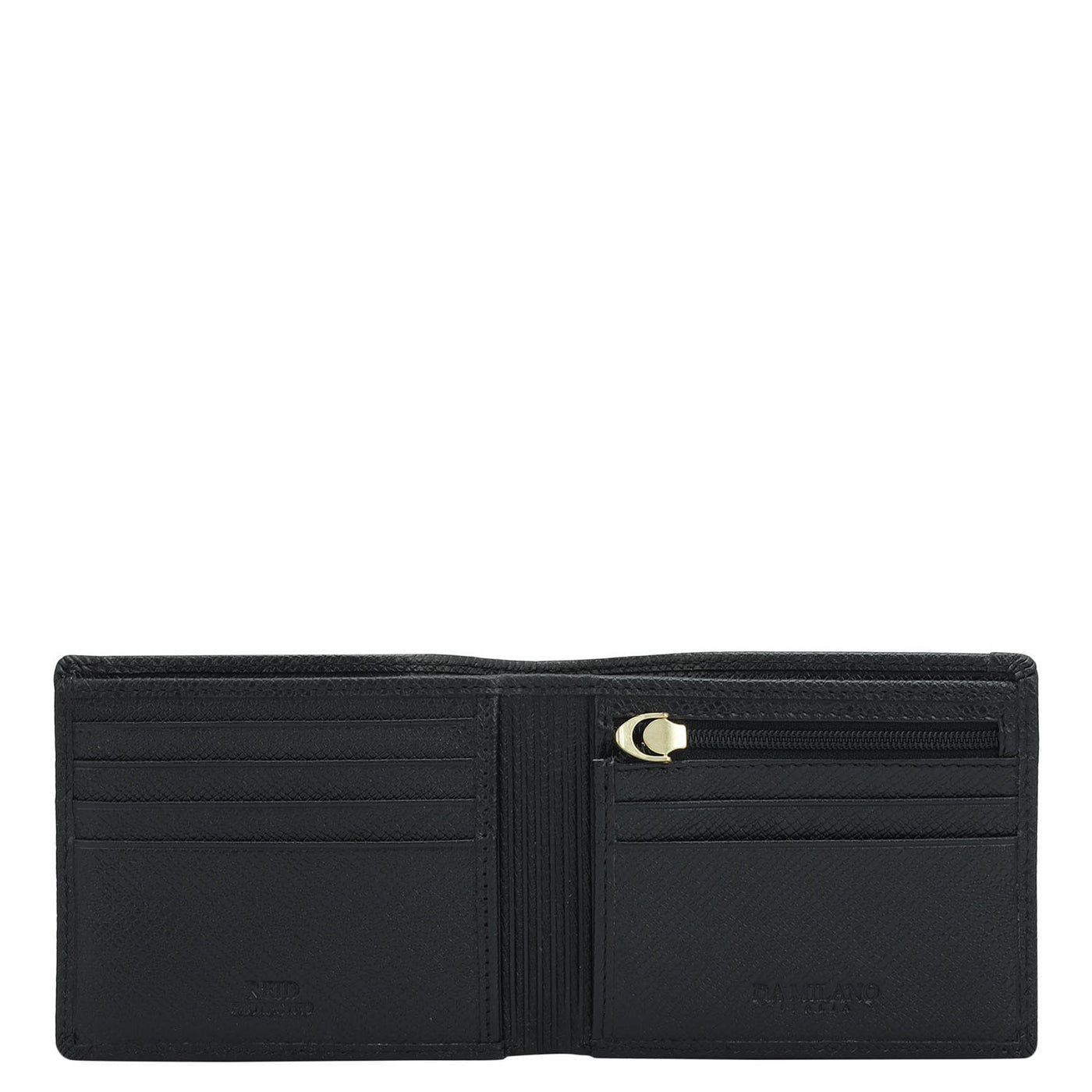 Black Bifold Leather Mens Wallet