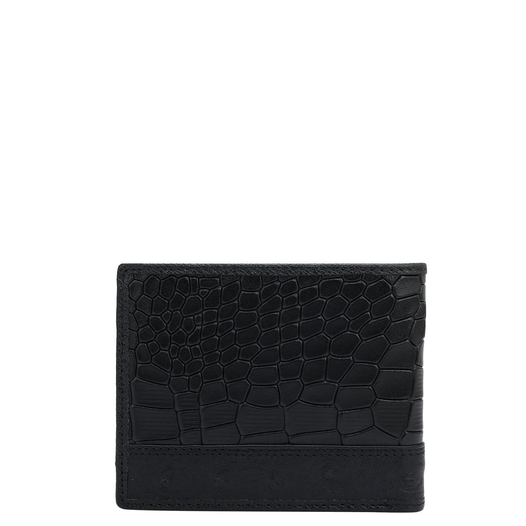 Black Bifold Leather Mens Wallet