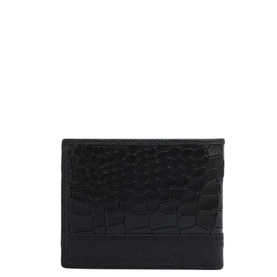 Black Bifold Leather Mens Wallet