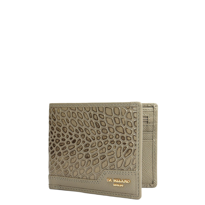 Stone Grey Bifold Leather Mens Wallet