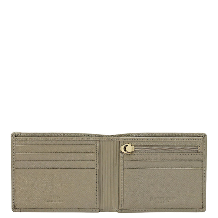 Stone Grey Bifold Leather Mens Wallet