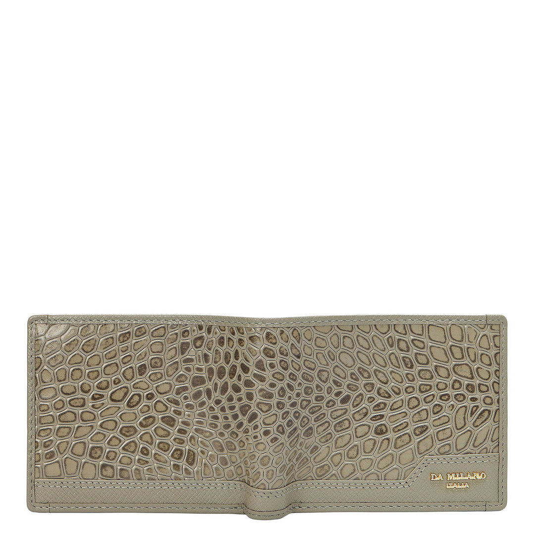 Stone Grey Bifold Leather Mens Wallet