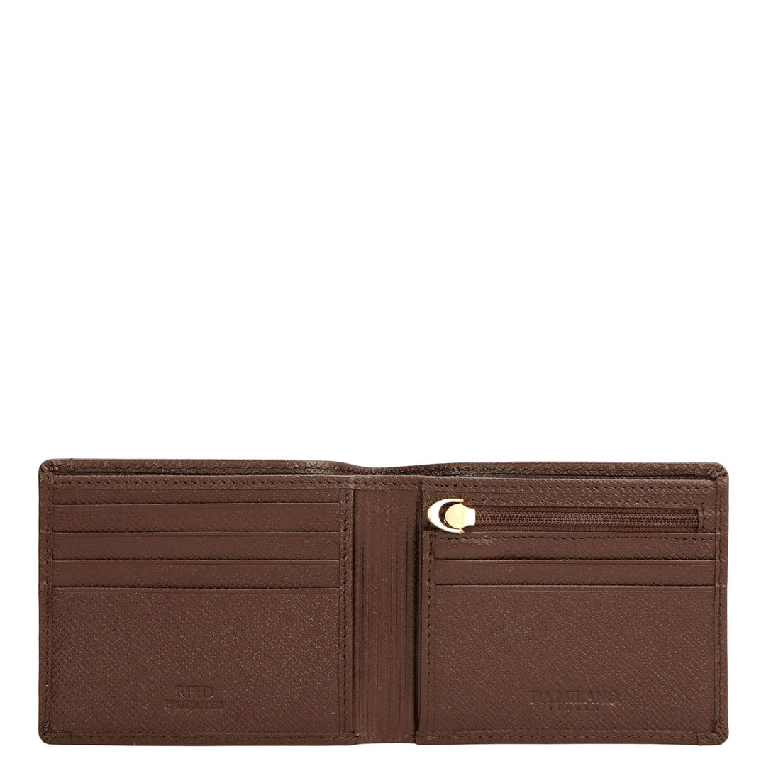 Walnut Bifold Leather Mens Wallet