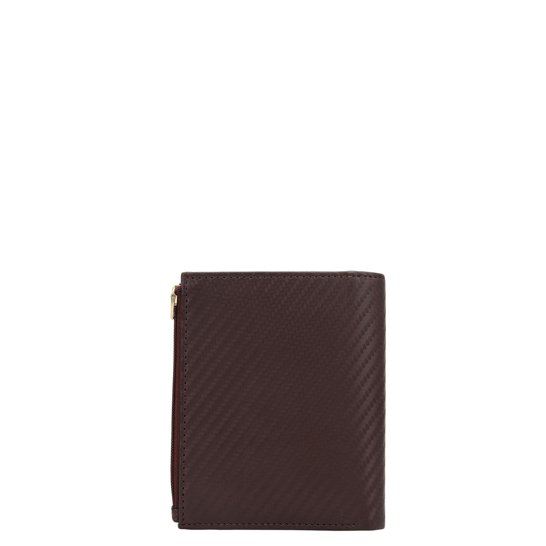 Carbon Bifold Men's Wallet - Burgundy
