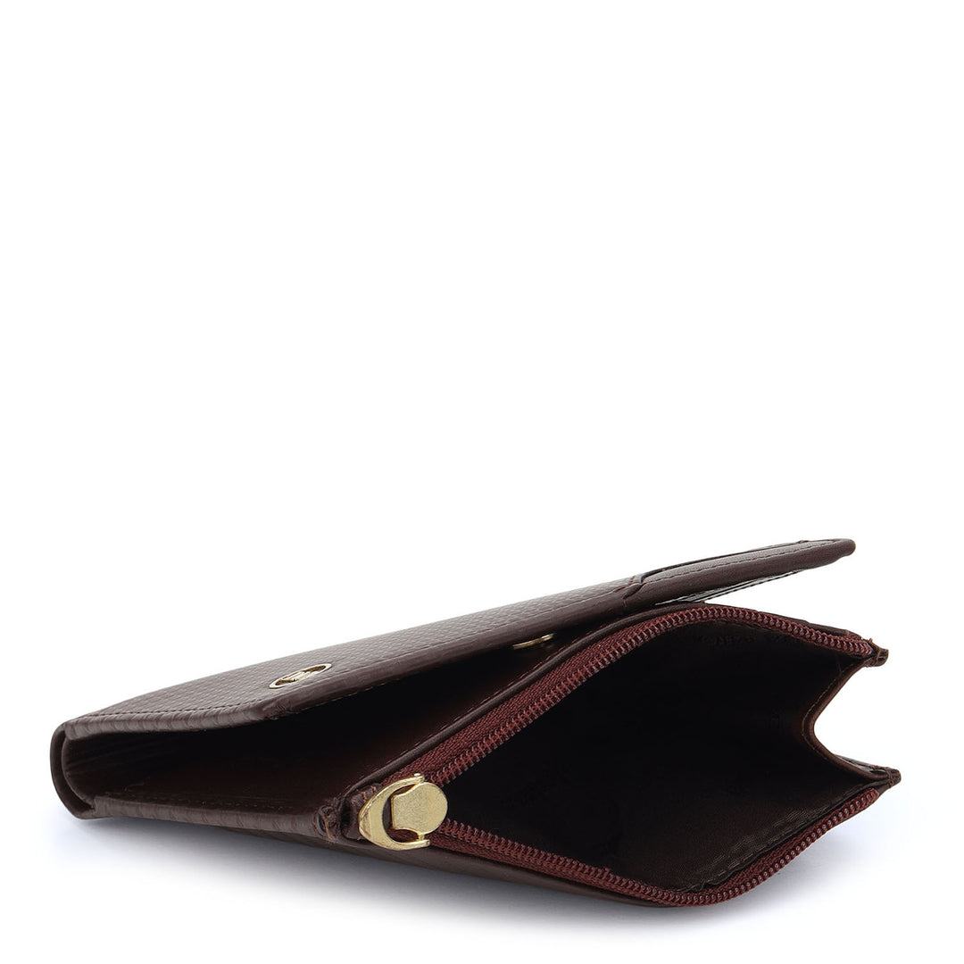 Carbon Bifold Men's Wallet - Burgundy
