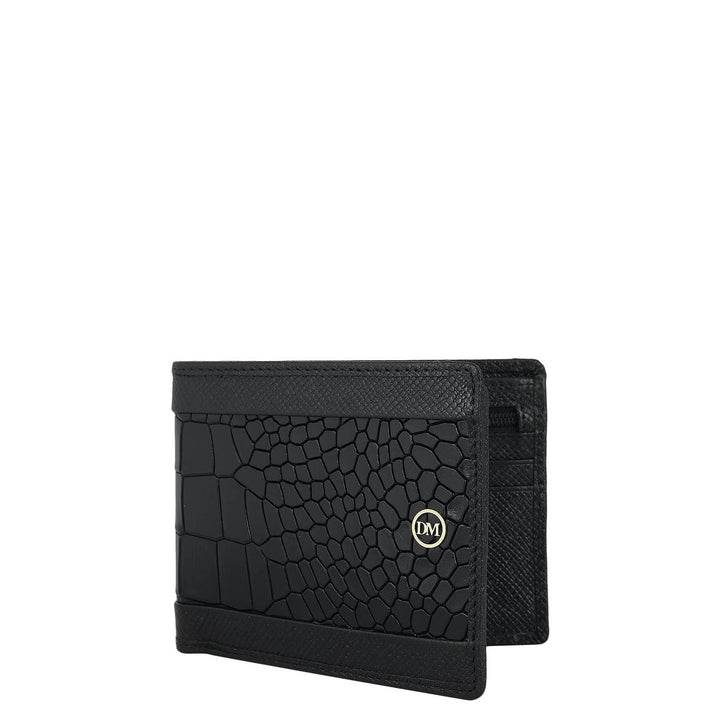 Black Bifold Leather Mens Wallet