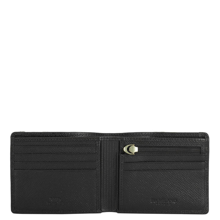 Black Bifold Leather Mens Wallet
