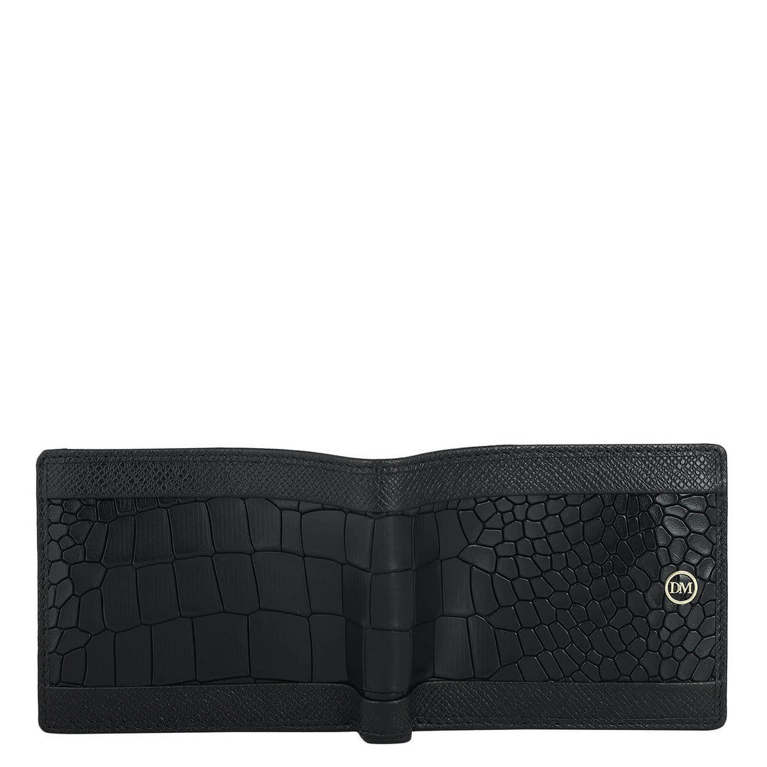 Black Bifold Leather Mens Wallet