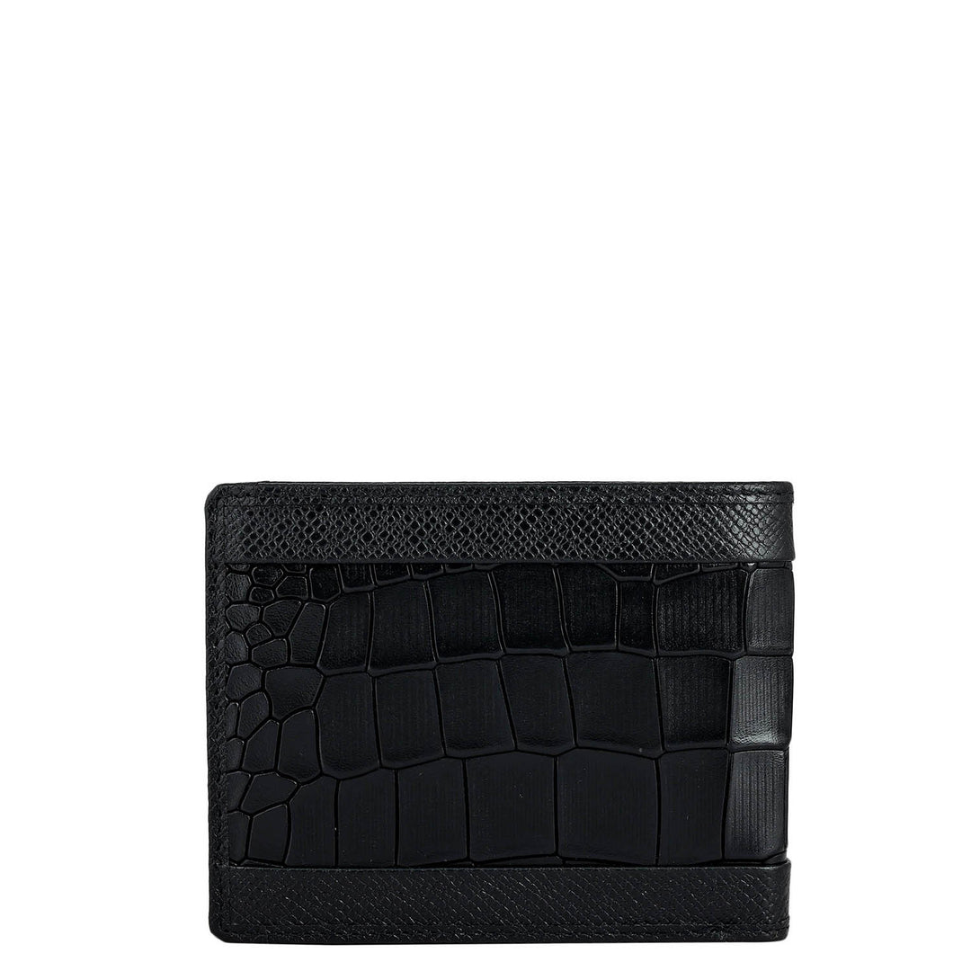 Black Bifold Leather Mens Wallet