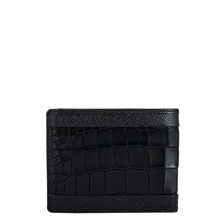 Black Bifold Leather Mens Wallet
