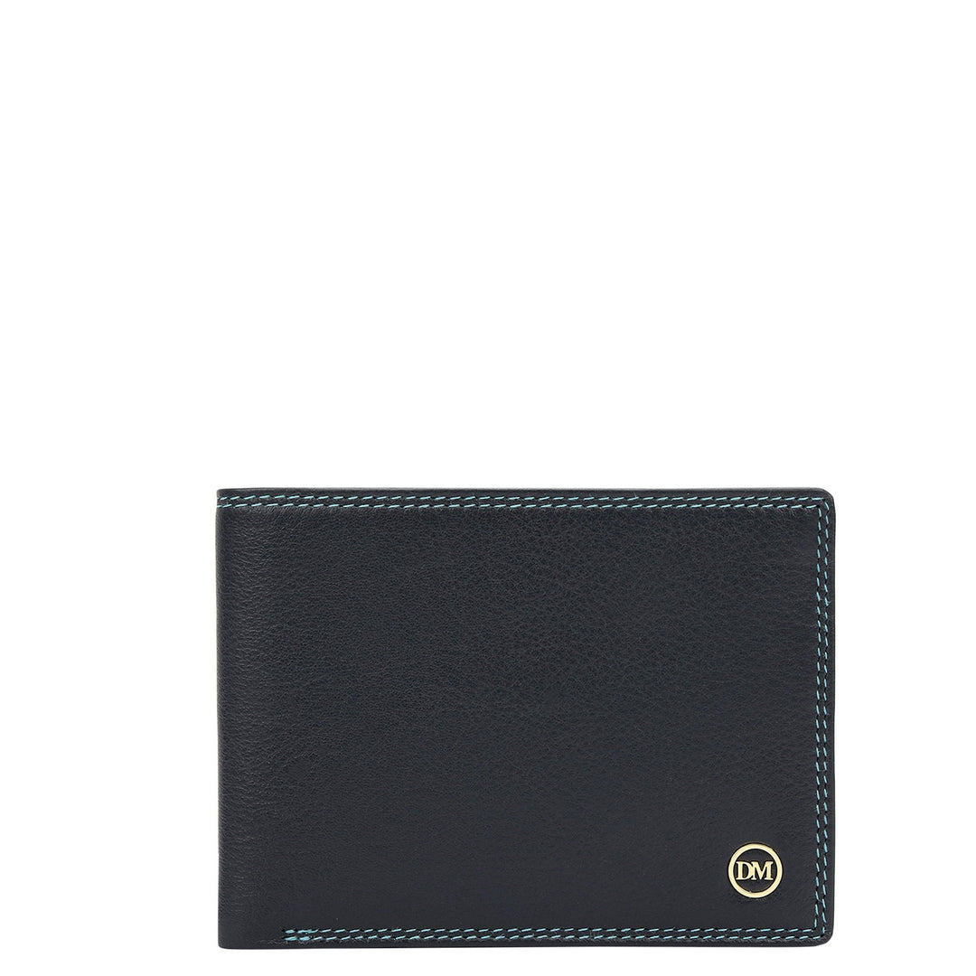 Navy Bifold Leather Mens Wallet