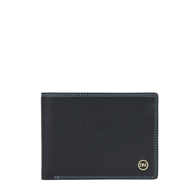 Navy Bifold Leather Mens Wallet
