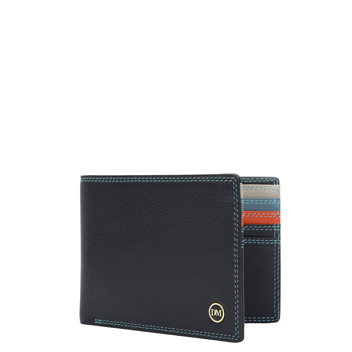Navy Bifold Leather Mens Wallet