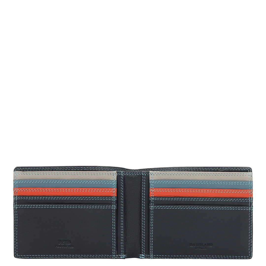 Navy Bifold Leather Mens Wallet