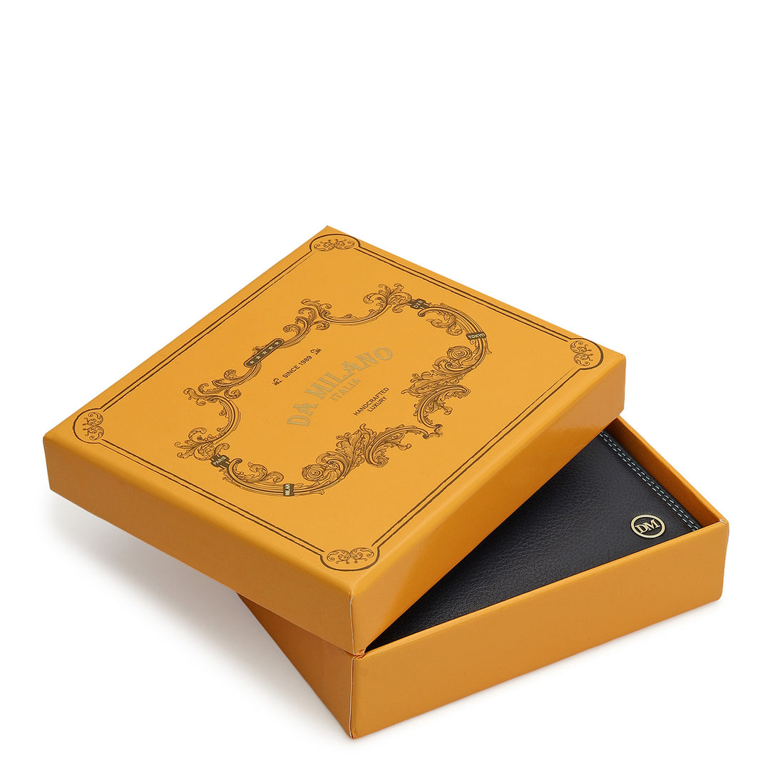 Navy Bifold Leather Mens Wallet