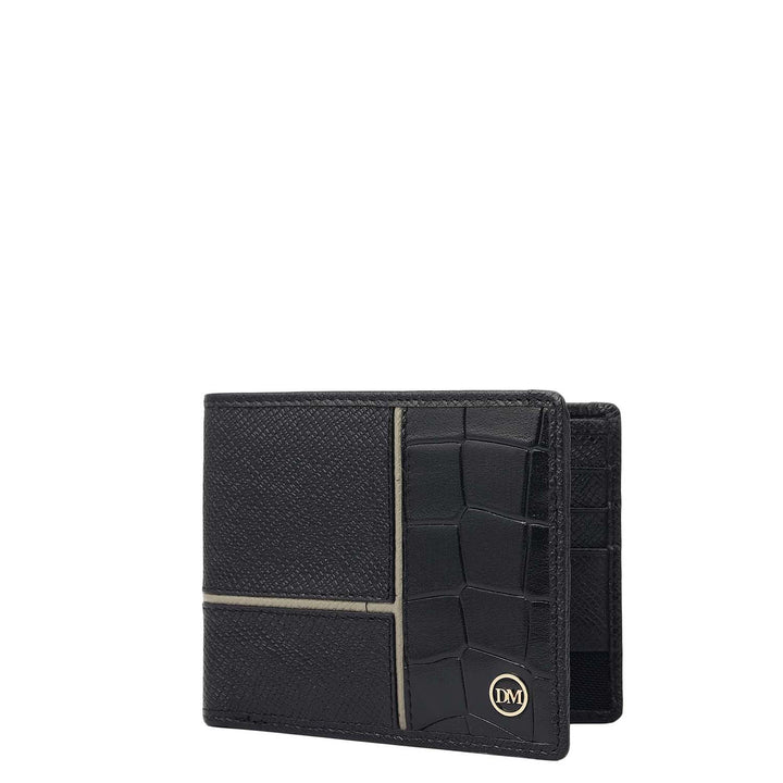 Black Bifold Leather Mens Wallet