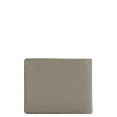 Stone Grey Ink Blue Bifold Leather Mens Wallet