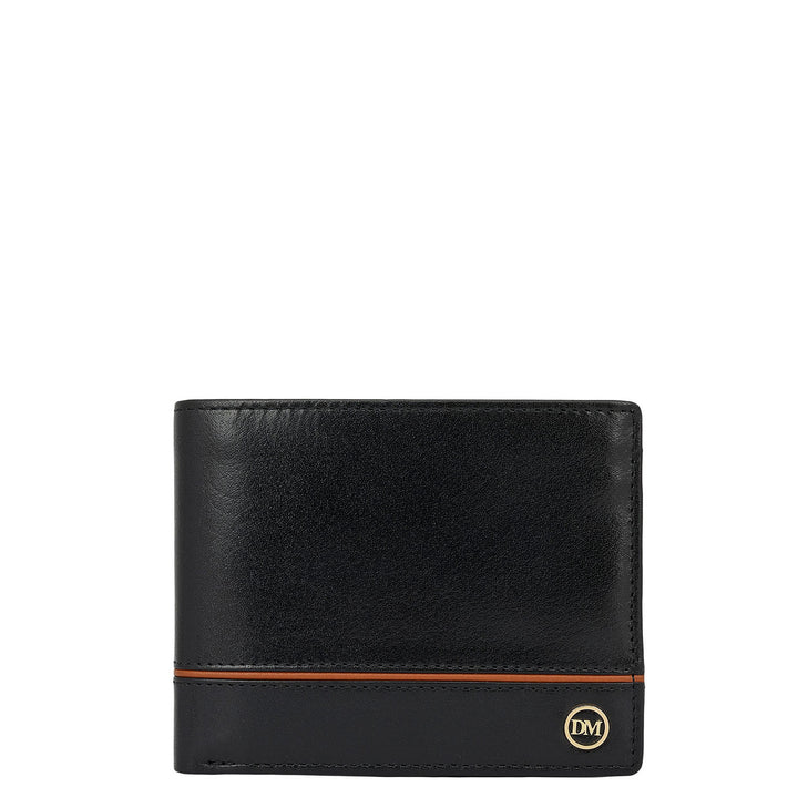 Black Bifold Leather Mens Wallet