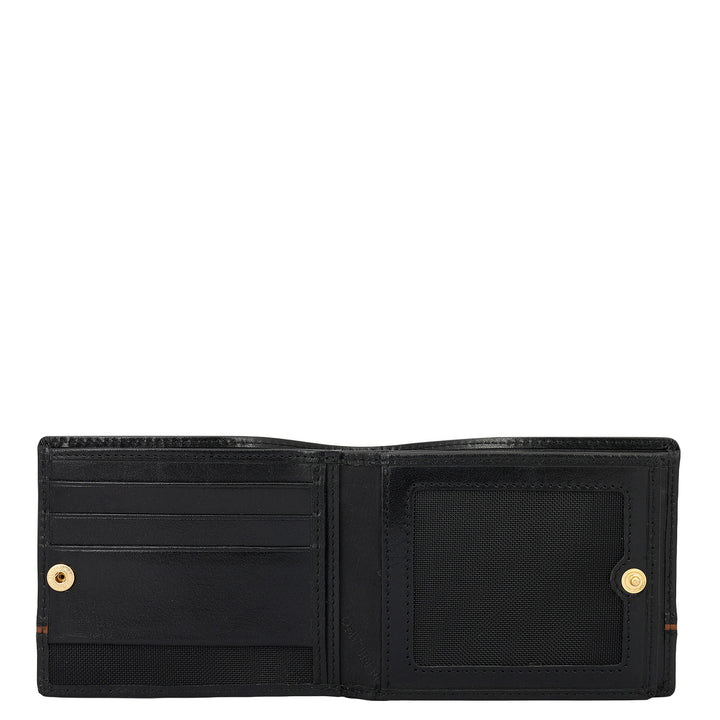 Black Bifold Leather Mens Wallet