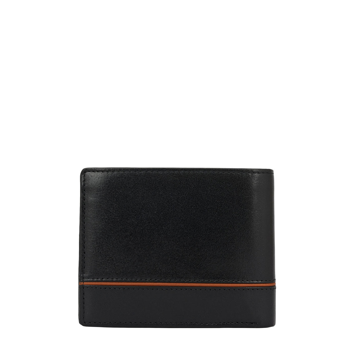 Black Bifold Leather Mens Wallet