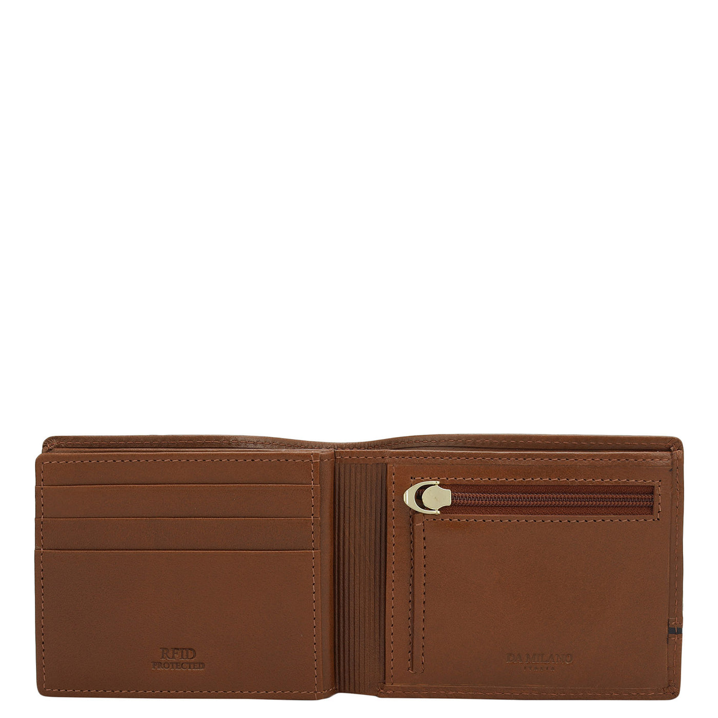 Cognac Bifold Leather Mens Wallet