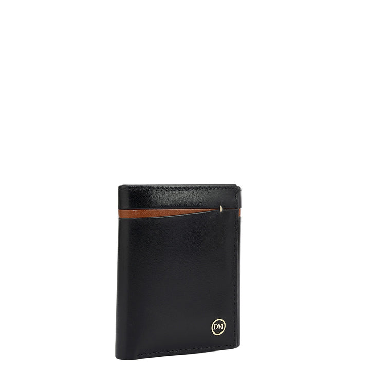Black Trifold Leather Mens Wallet