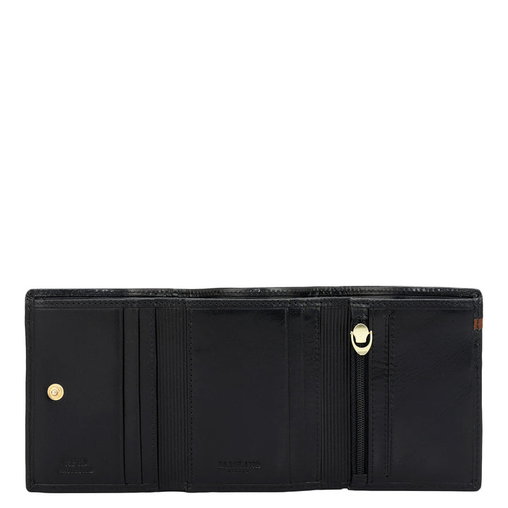 Black Trifold Leather Mens Wallet