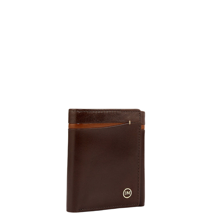 Brown Trifold Leather Mens Wallet