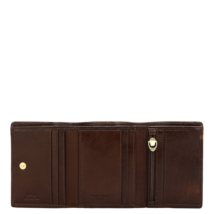 Brown Trifold Leather Mens Wallet
