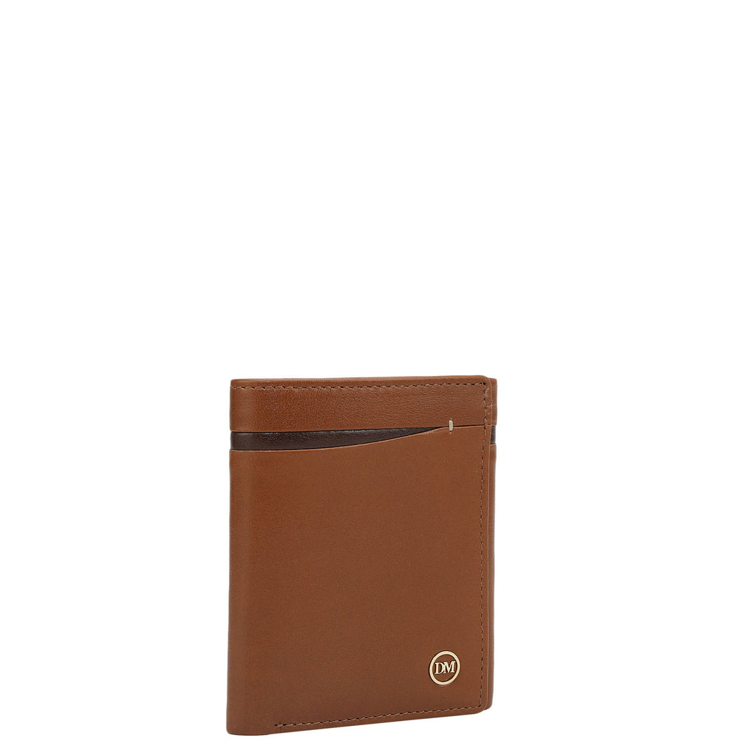 Cognac Trifold Leather Mens Wallet