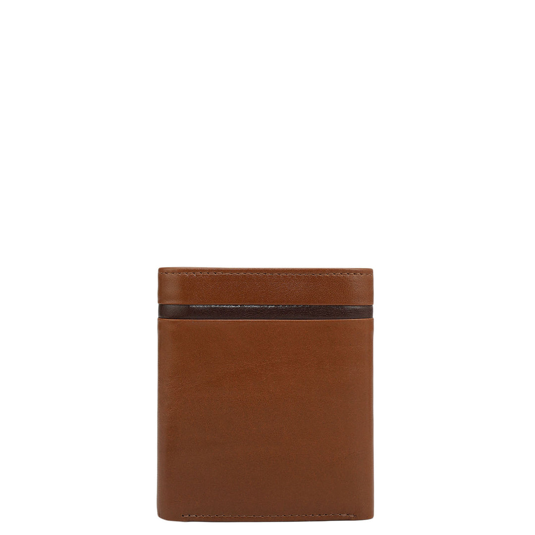 Cognac Trifold Leather Mens Wallet