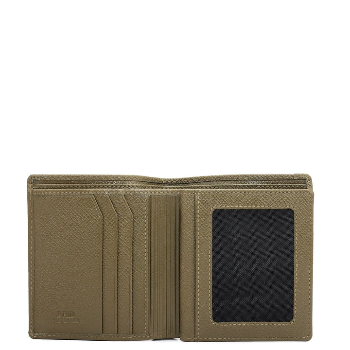 Military Green Bifold Leather Mens Wallet