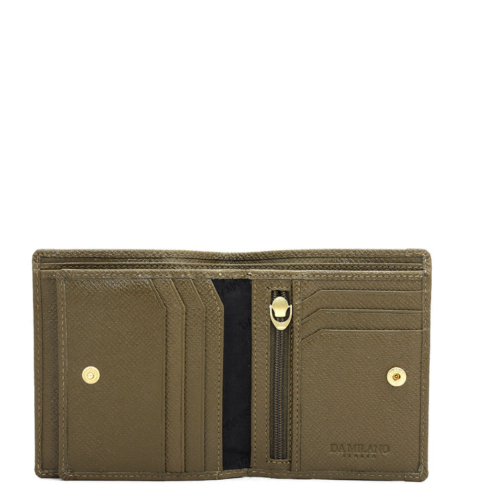 Military Green Bifold Leather Mens Wallet