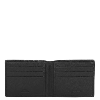 Black Bifold Leather Mens Wallet