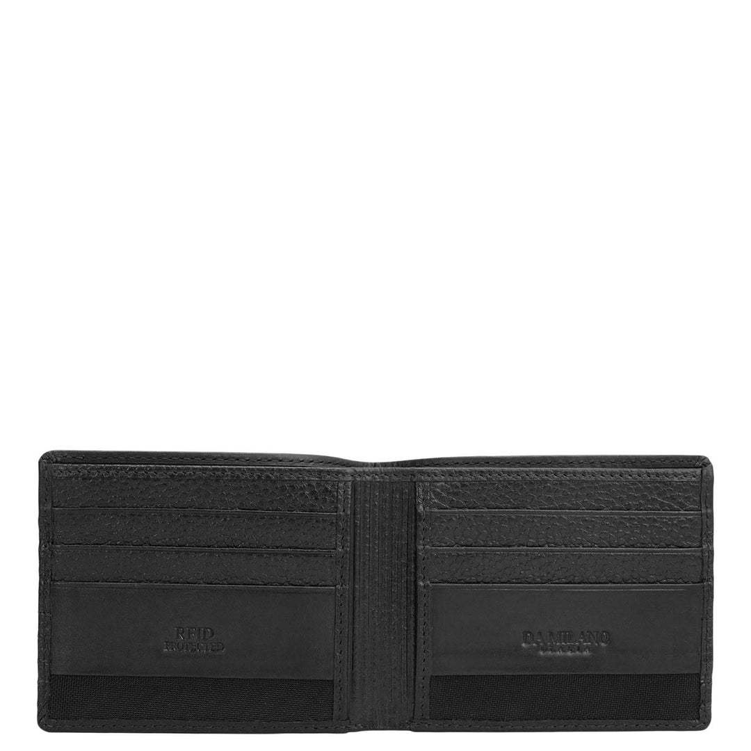 Black Bifold Leather Mens Wallet