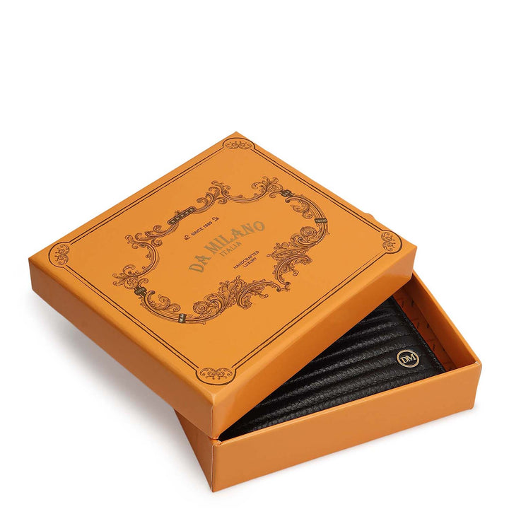 Black Bifold Leather Mens Wallet