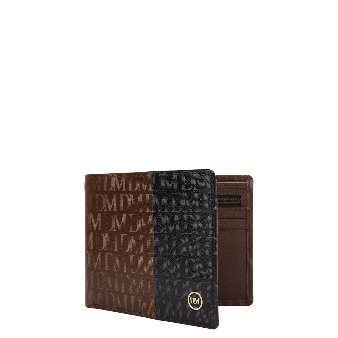 Bifold Men's Wallet - Walnut & Black